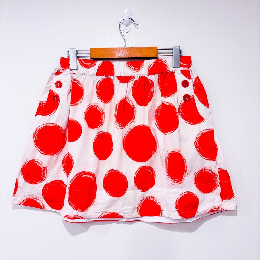 PATRIZIA PEPE red polka dot mini skirt cotton stretch‎ | 44 IT (Size 8)